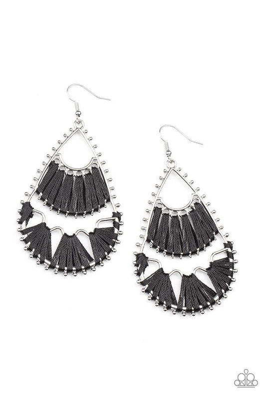 Paparazzi Accessories - Samba Scene - Black Earrings - Bling by JessieK