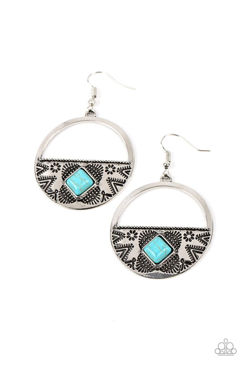 Paparazzi Accessories - Sandstone Prairie - Blue Earrings - Bling by JessieK