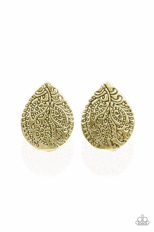 Paparazzi Accessories - Seasonal Bliss - Brass Post Earrings - Bling by JessieK