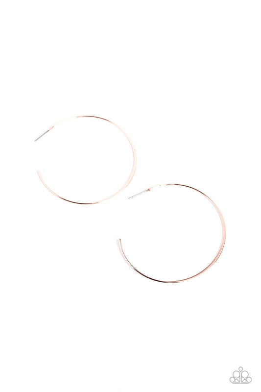 Paparazzi Accessories - Seize The Sheen - Rose Gold Hoop Earrings - Bling by JessieK