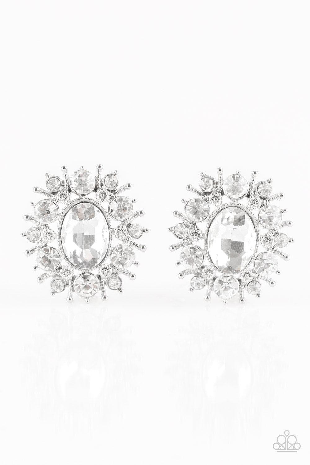 Paparazzi Accessories - Serious Star Power - White Earrings - Bling by JessieK