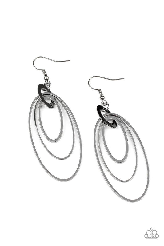 Paparazzi Accessories - Shimmer Surge - Black Earrings - Bling by JessieK