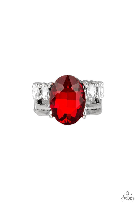 Paparazzi Accessories - Shine Bright Like a Diamond - Red Ring - Bling by JessieK
