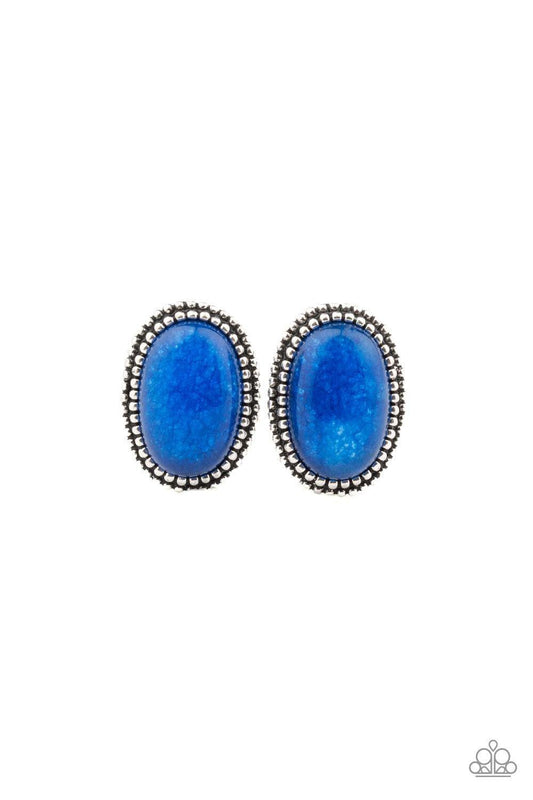 Paparazzi Accessories - Shiny Sediment - Blue Earrings - Bling by JessieK
