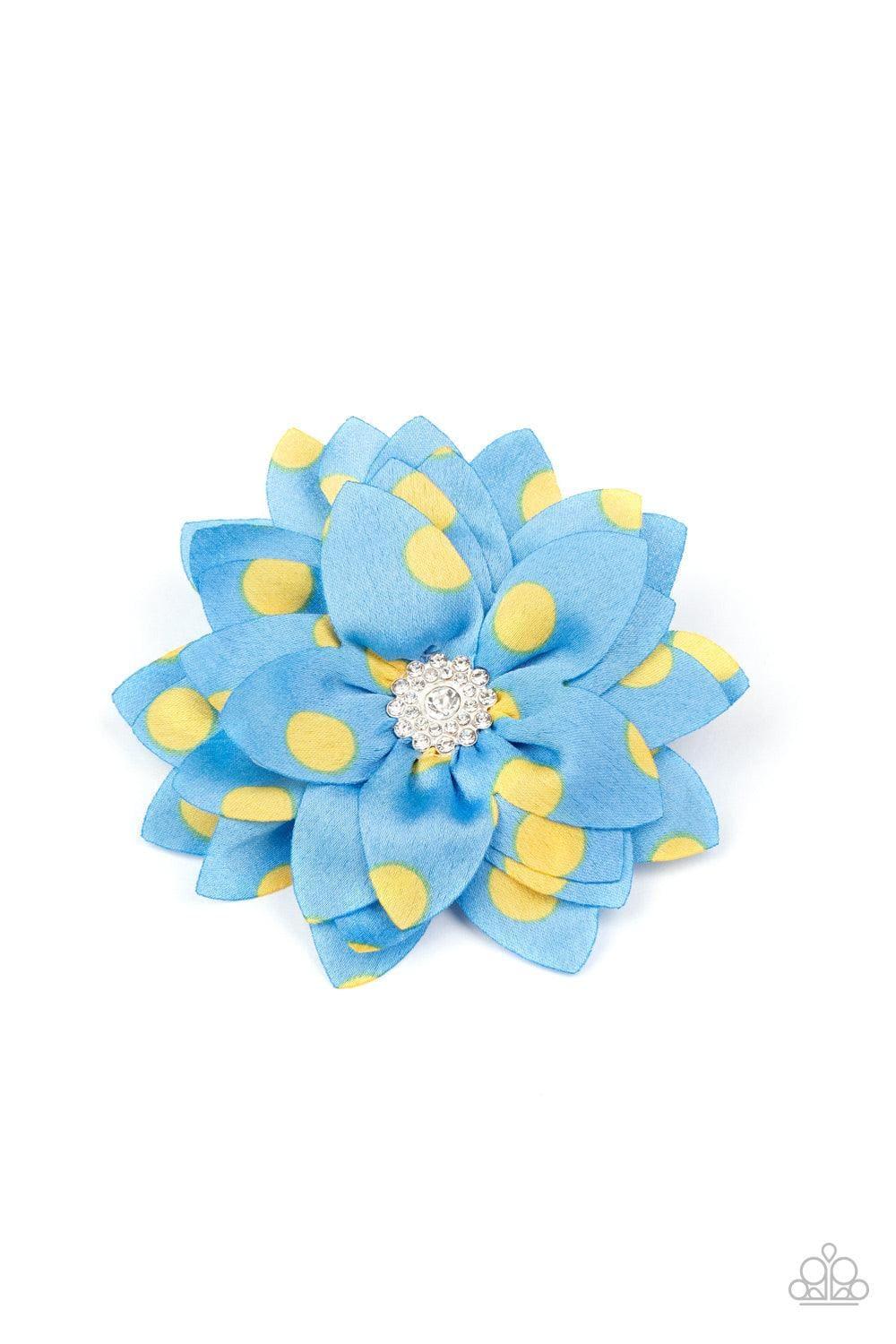 Paparazzi Accessories - Silk Gardens - Blue Hair Clip - Bling by JessieK