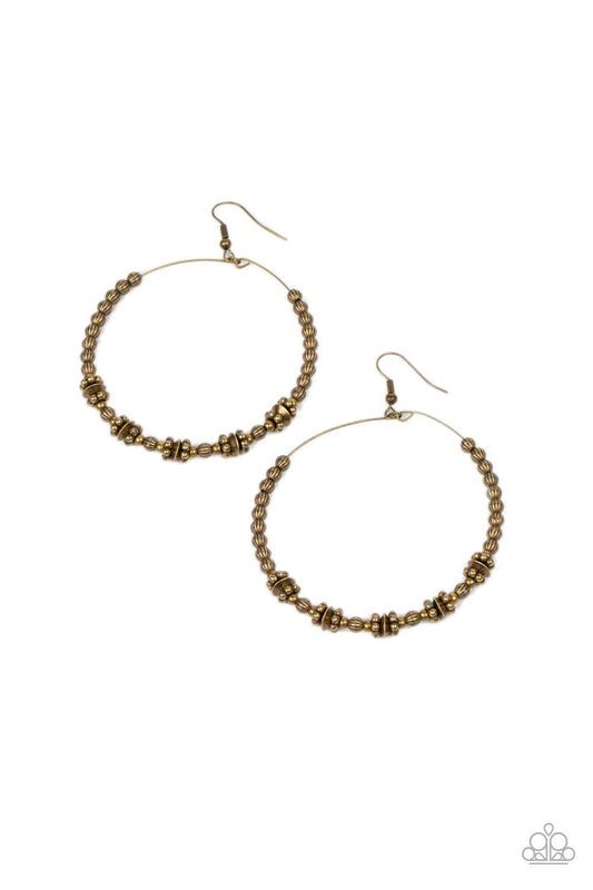 Paparazzi Accessories - Simple Synchrony - Brass Earrings - Bling by JessieK