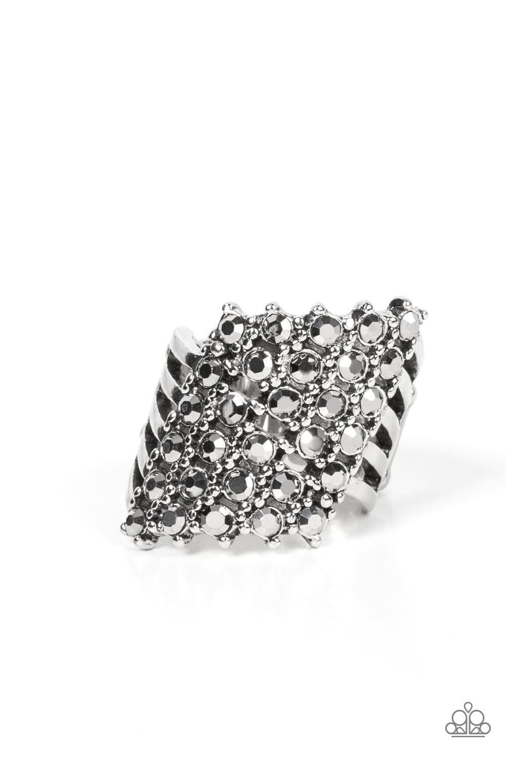 Paparazzi Accessories - Slanted Smolder - Silver Ring - Bling by JessieK