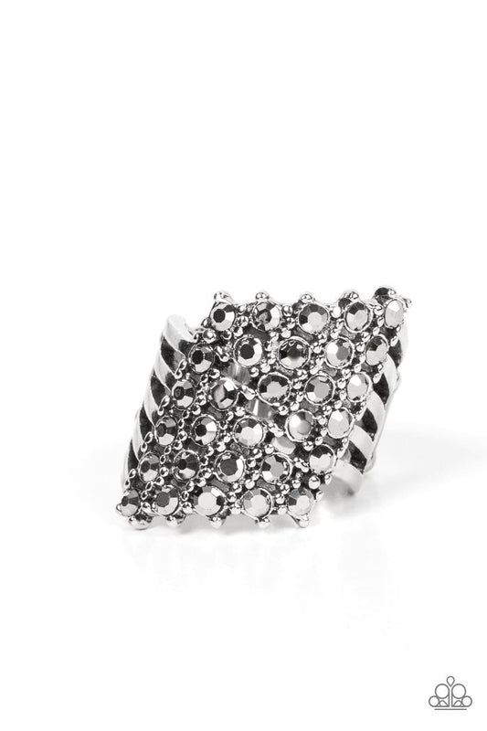 Paparazzi Accessories - Slanted Smolder - Silver Ring - Bling by JessieK