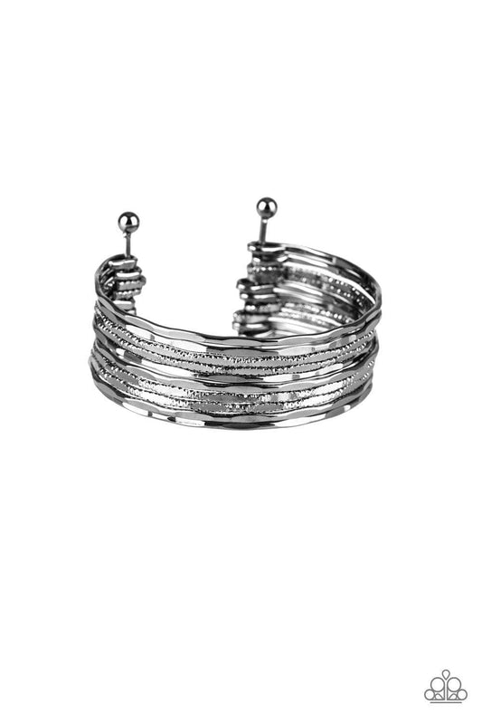 Paparazzi Accessories - Sleek Shimmer - Black Bracelet - Bling by JessieK