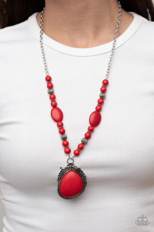 Paparazzi Accessories - Southwest Paradise - Red Necklace - Bling by JessieK