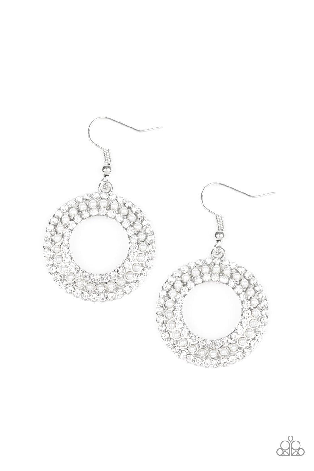 Paparazzi Accessories - Sparkle Splurge - White Earrings - Bling by JessieK