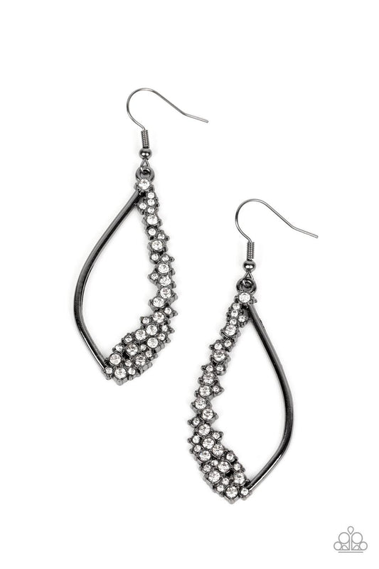 Paparazzi Accessories - Sparkly Side Effects - Black Earrings - Bling by JessieK