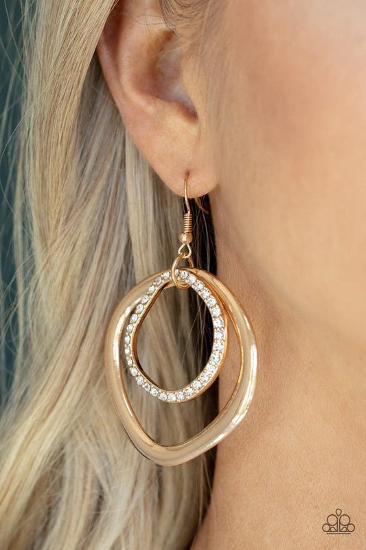 Paparazzi Accessories - Spinning With Sass - Gold Earrings - Bling by JessieK