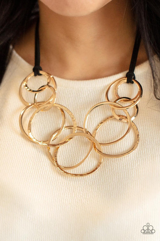 Paparazzi Accessories - Spiraling Out Of Couture - Gold Necklace - Bling by JessieK