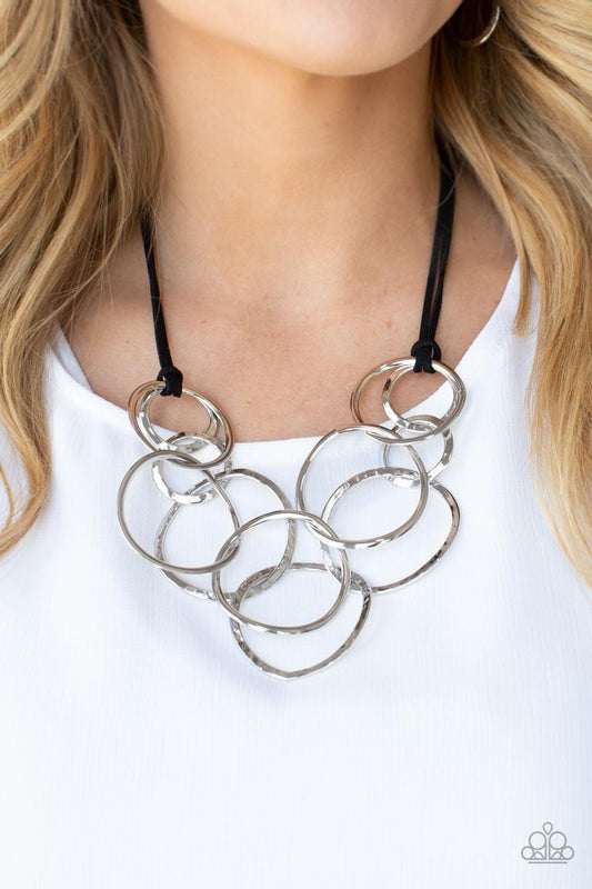 Paparazzi Accessories - Spiraling Out Of Couture - Silver Necklace - Bling by JessieK