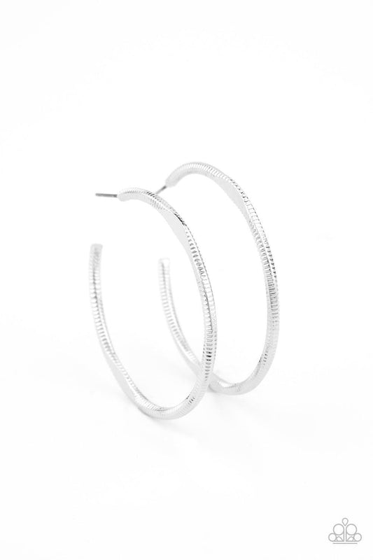 Paparazzi Accessories - Spitfire - Silver Hoop Earrings - Bling by JessieK