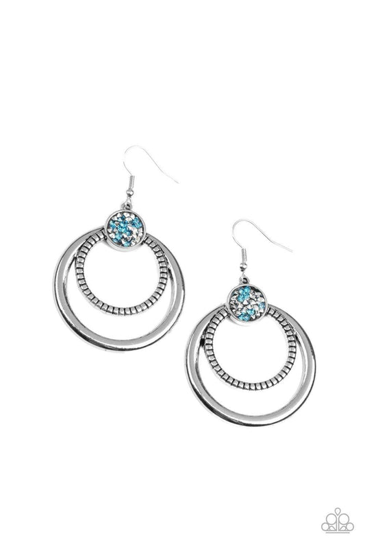 Paparazzi Accessories - Spun Out Opulence - Blue Earrings - Bling by JessieK