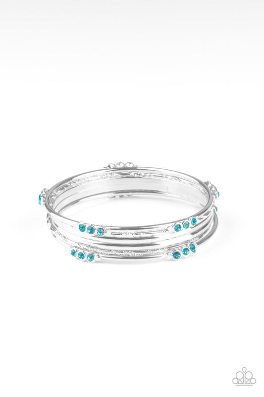 Paparazzi Accessories - Stackable Sparkle - Blue Bracelet - Bling by JessieK