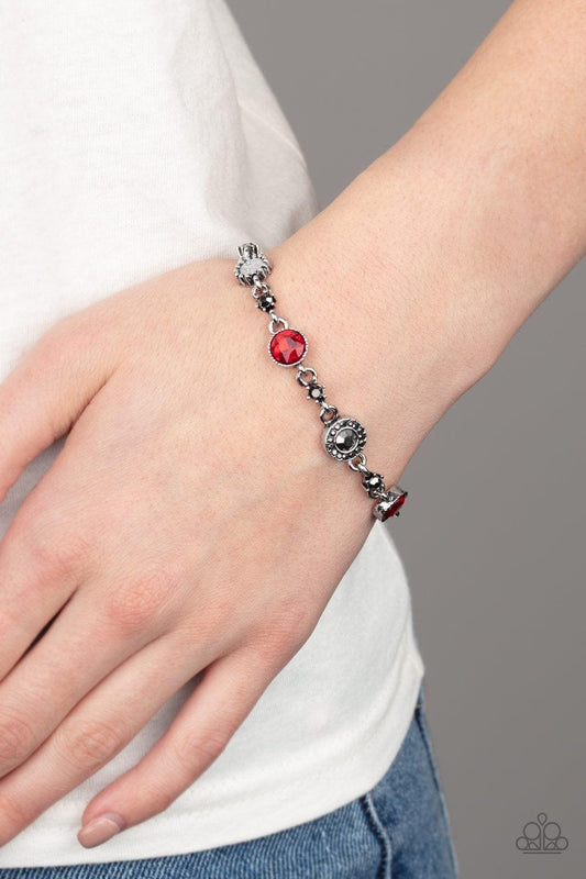 Paparazzi Accessories - Stargazing Sparkle - Red Bracelet - Bling by JessieK