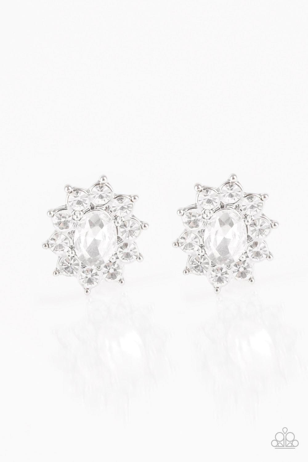Paparazzi Accessories - Starry Nights - White Post Earrings - Bling by JessieK