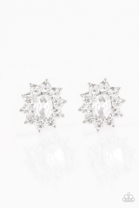 Paparazzi Accessories - Starry Nights - White Post Earrings - Bling by JessieK