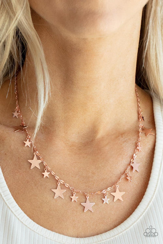 Paparazzi Accessories - Starry Shindig - Copper Dainty Necklace - Bling by JessieK