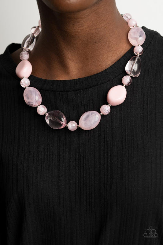 Paparazzi Accessories - Staycation Stunner - Pink Necklace - Bling by JessieK