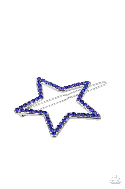 Paparazzi Accessories - Stellar Standout - Blue Hair Clip - Bling by JessieK