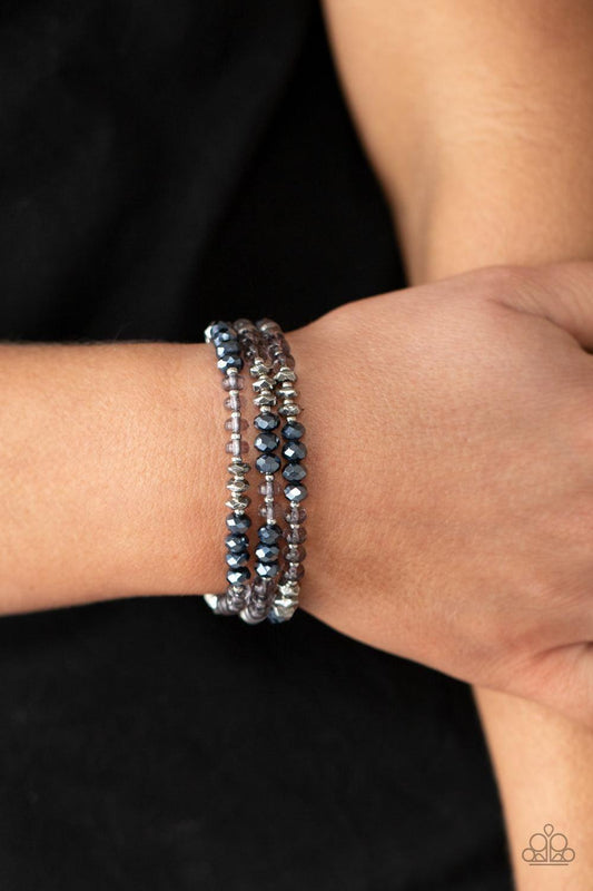 Paparazzi Accessories - Stellar Strut - Blue Bracelet - Bling by JessieK