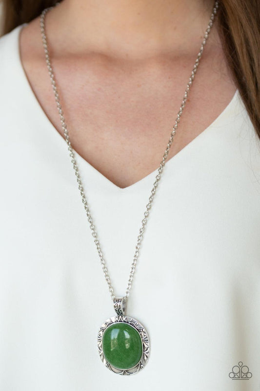 Paparazzi Accessories - Stone Aura - Green Necklace - Bling by JessieK
