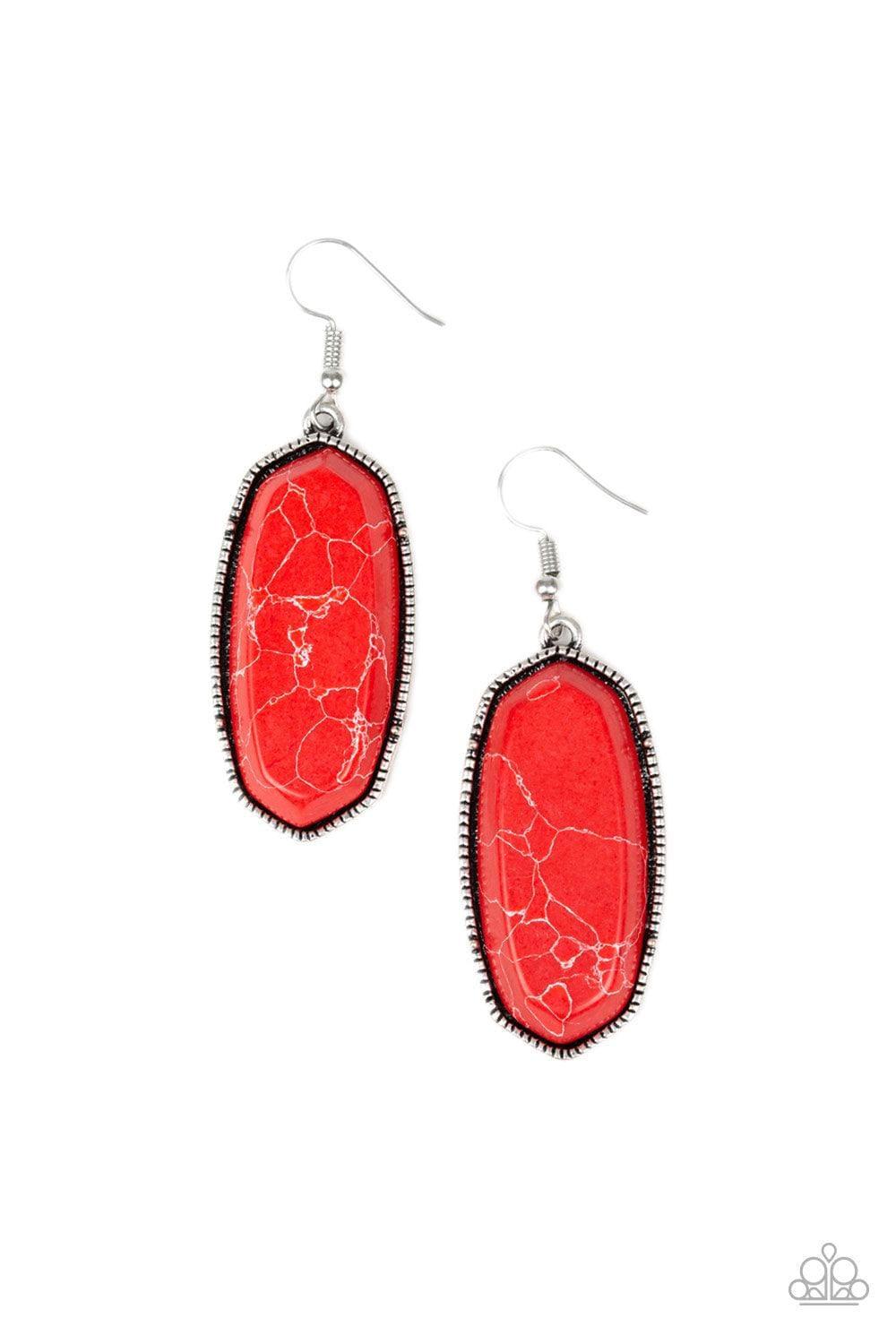 Paparazzi Accessories - Stone Quest - Red Earrings - Bling by JessieK