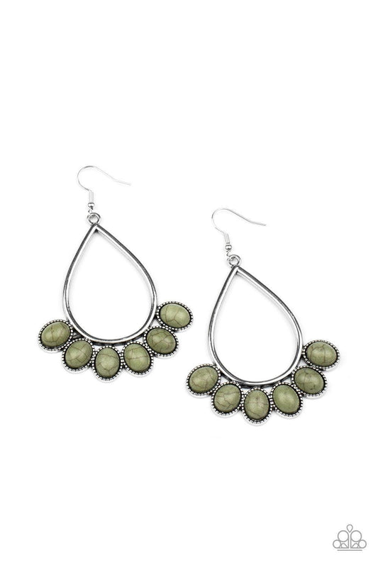 Paparazzi Accessories - Stone Sky - Green Earrings - Bling by JessieK