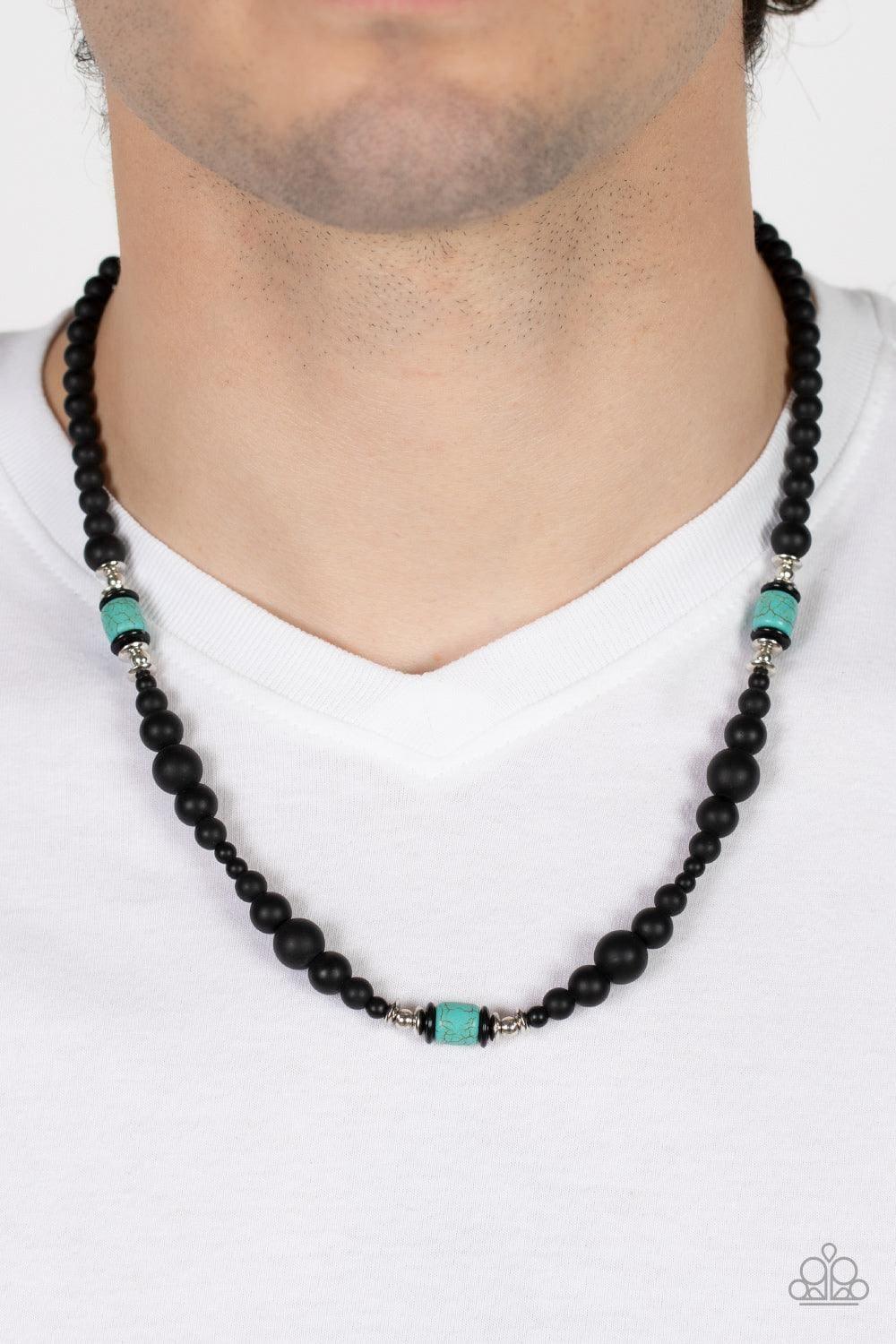 Paparazzi Accessories - Stone Synchrony - Blue Men's Urban Necklace - Bling by JessieK