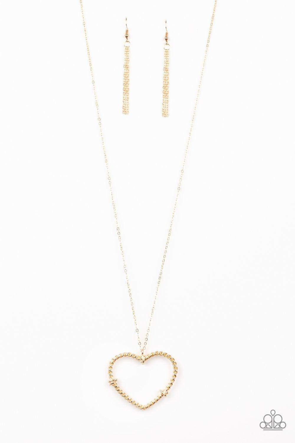 Paparazzi Accessories - Straight From The Heart - Gold Necklace - Bling by JessieK