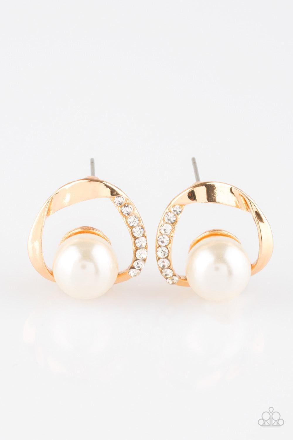 Paparazzi Accessories - Stylishly Suave - Gold Earrings - Bling by JessieK