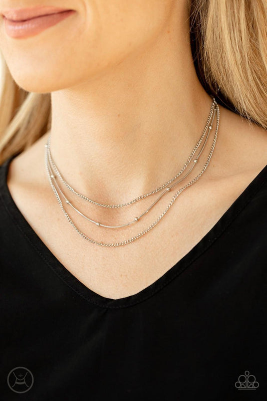 Paparazzi Accessories - Subtly Stunning - Silver Choker Necklace - Bling by JessieK