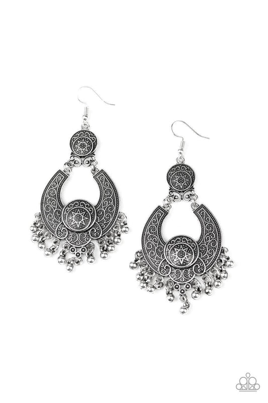 Paparazzi Accessories - Sunny Chimes - Silver Earrings - Bling by JessieK