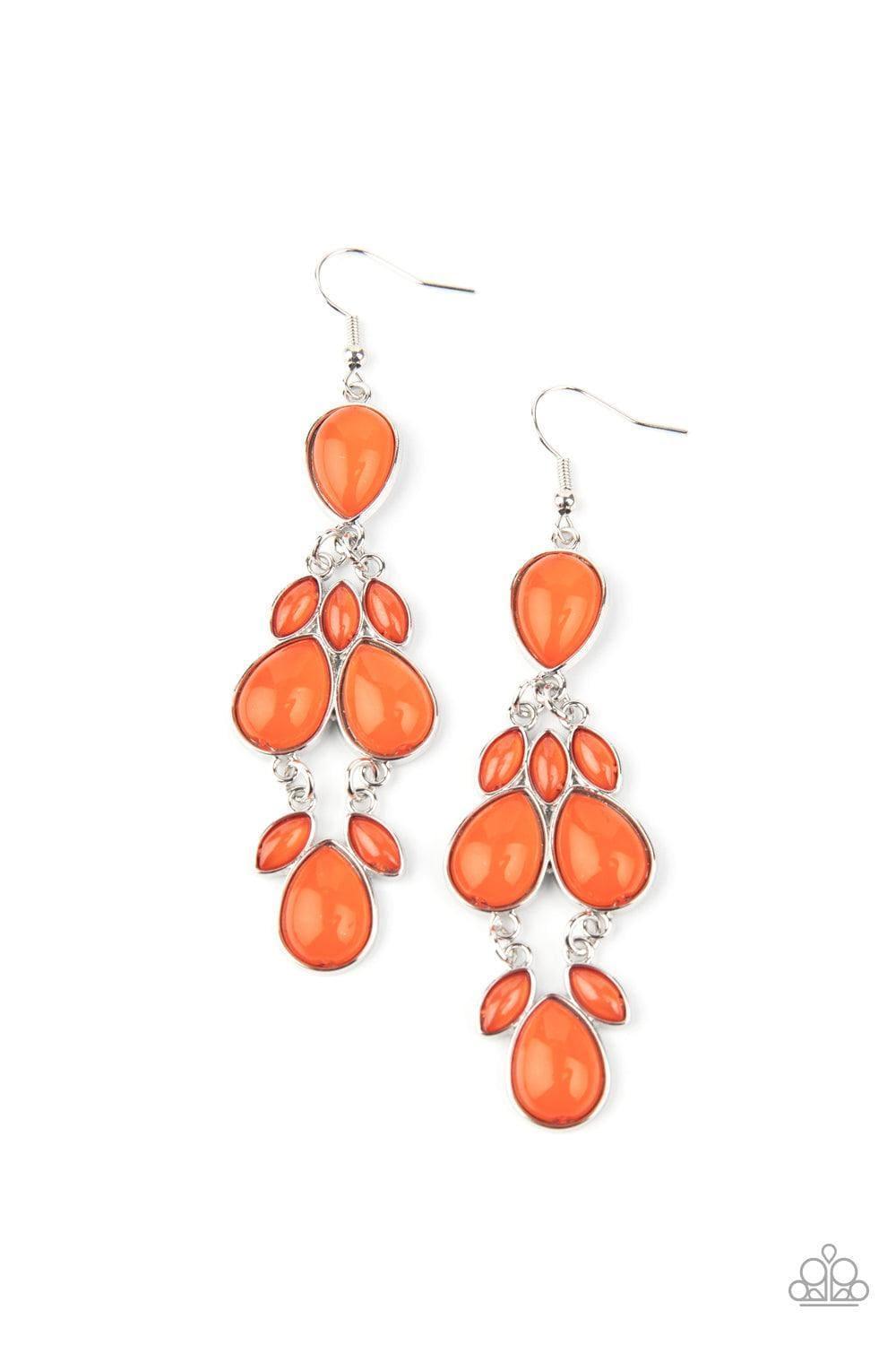 Paparazzi Accessories - Superstar Social - Orange Earrings - Bling by JessieK