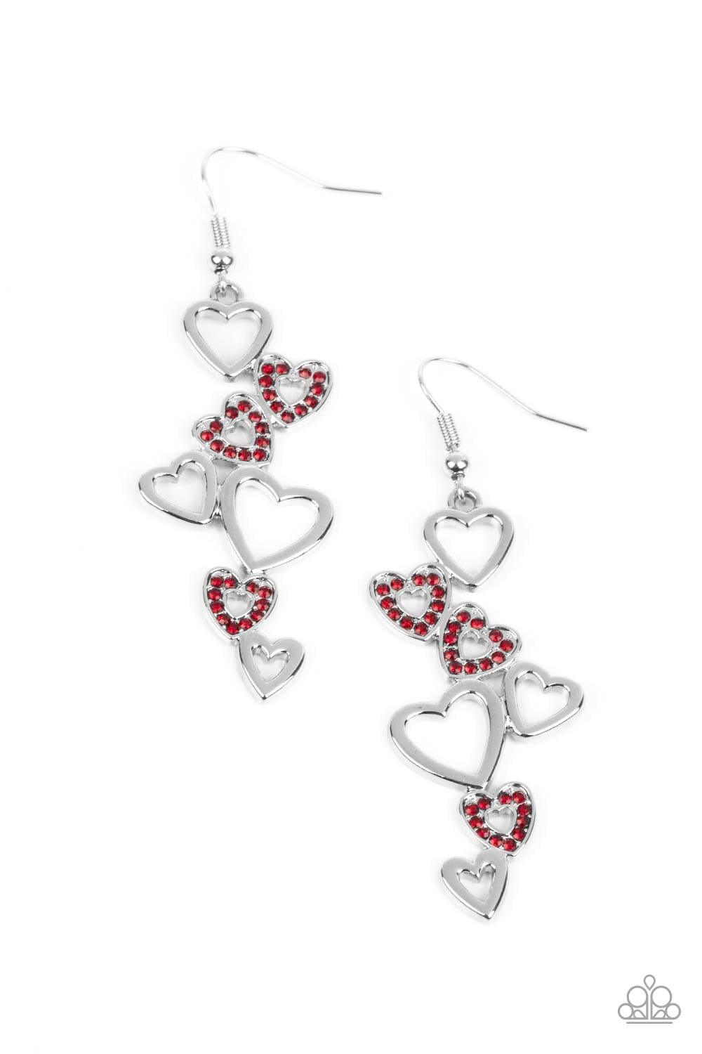 Paparazzi Accessories - Sweetheart Serenade - Red Earrings - Bling by JessieK