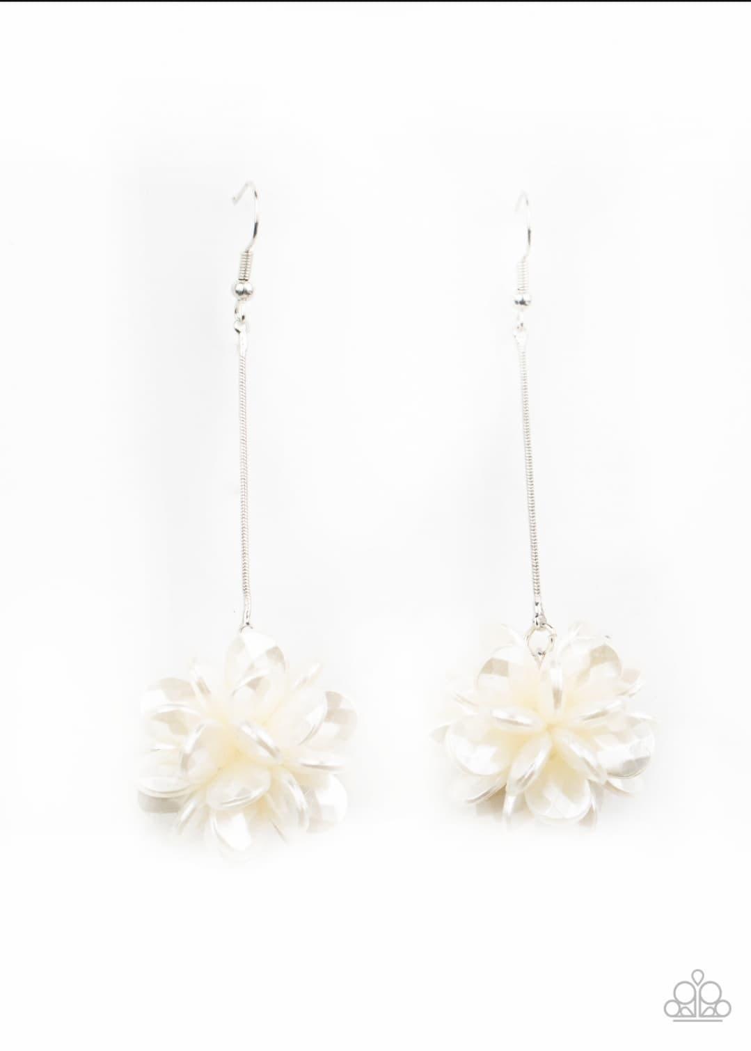 Paparazzi Accessories - Swing Big - White Earring - Bling by JessieK