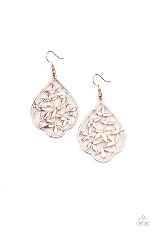 Paparazzi Accessories - Taj Mahal Gardens - Rose Gold Earrings - Bling by JessieK