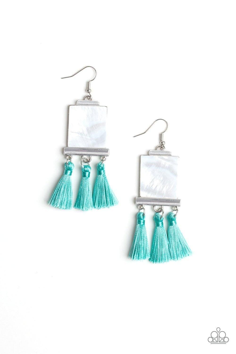 Paparazzi Accessories - Tassel Retreat - Blue Earrings - Bling by JessieK