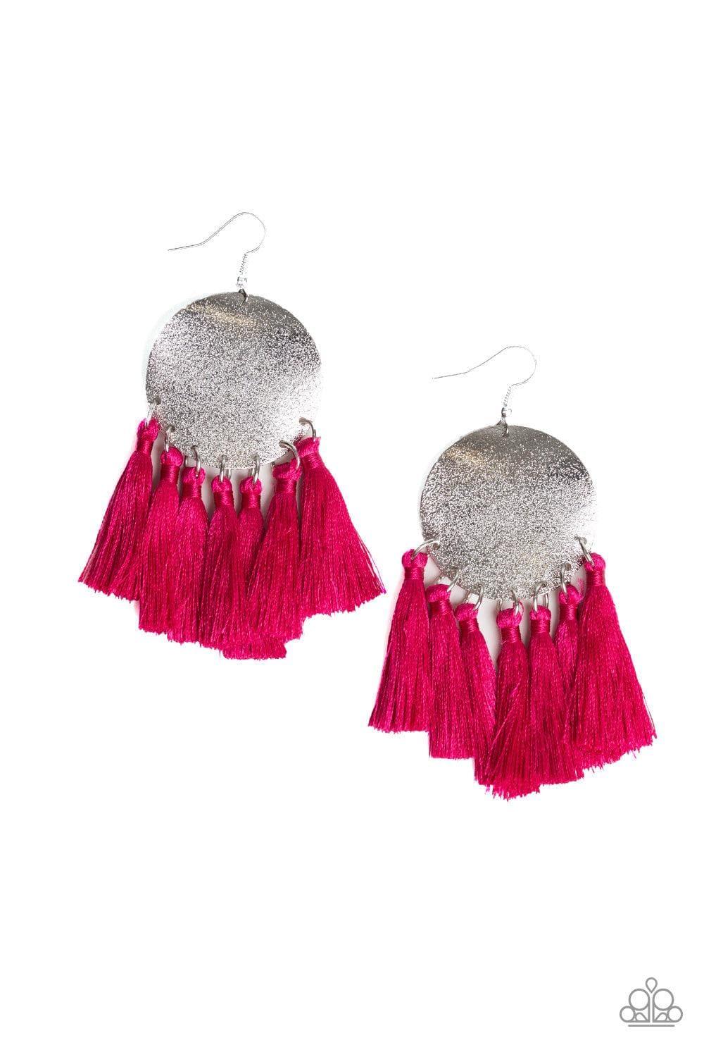 Paparazzi Accessories - Tassel Tribute - Pink Earrings - Bling by JessieK