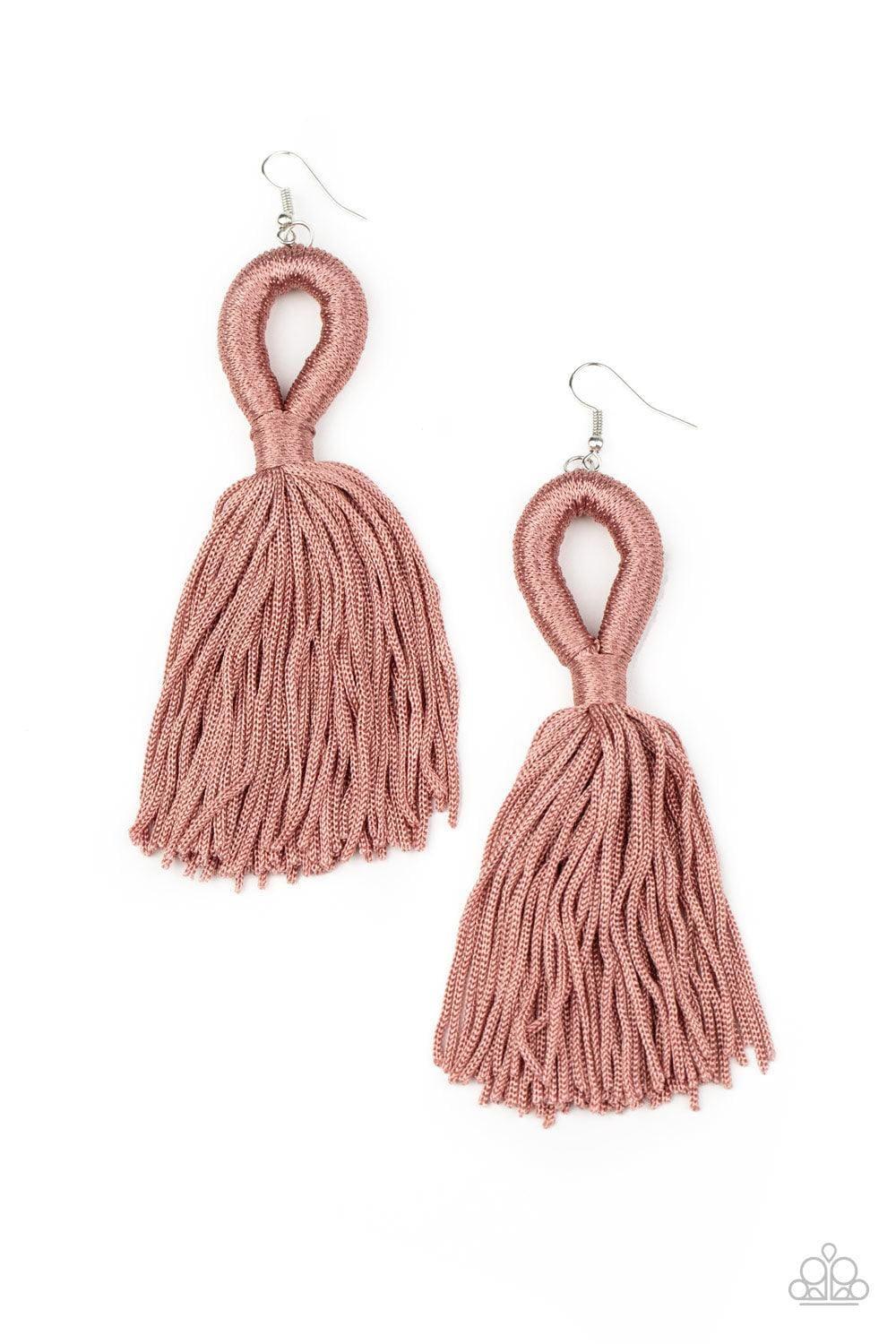 Paparazzi Accessories - Tassels And Tiaras - Pink Earrings - Bling by JessieK