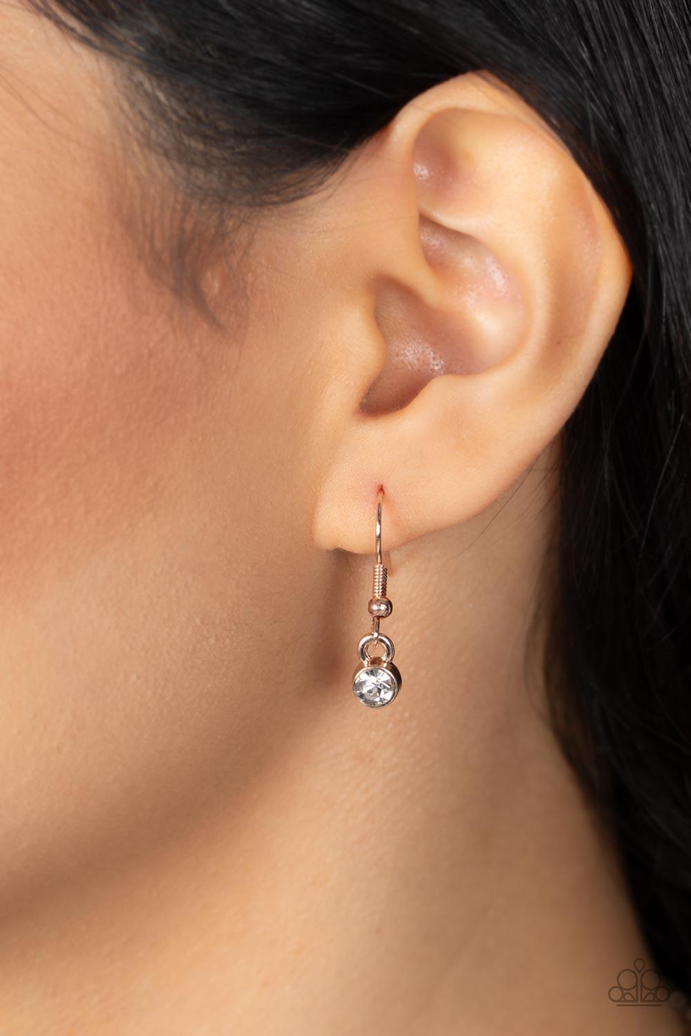 Paparazzi Accessories - Tearoom Twinkle - Rose Gold Necklace - Bling by JessieK