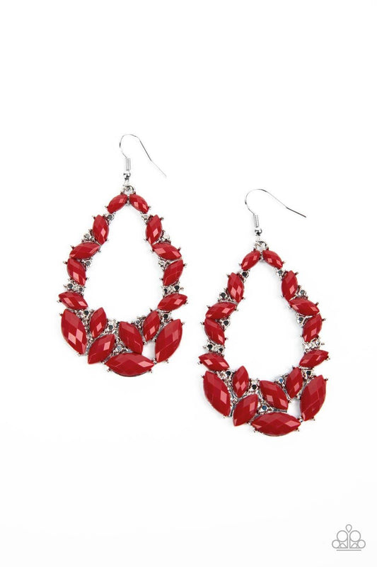 Paparazzi Accessories - Tenacious Treasure - Red Earrings - Bling by JessieK