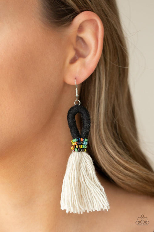 Paparazzi Accessories - The Dustup - Black Earrings - Bling by JessieK