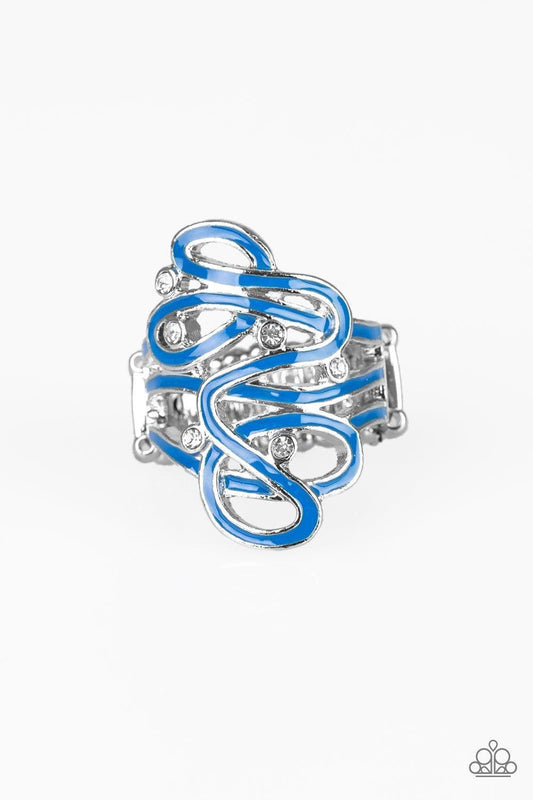 Paparazzi Accessories - The Run-around - Blue Ring - Bling by JessieK