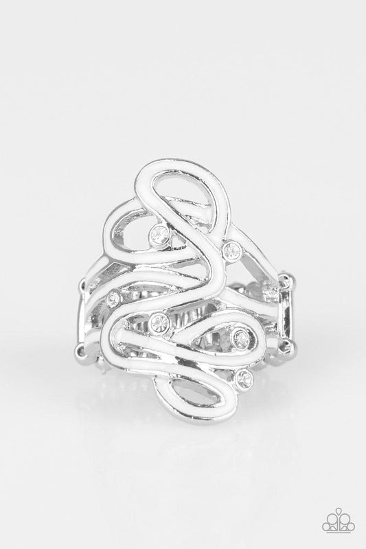 Paparazzi Accessories - The Run-around - White Ring - Bling by JessieK