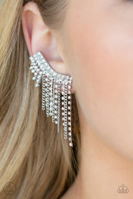 Paparazzi Accessories - Thunderstruck Sparkle - White Earrings - Bling by JessieK